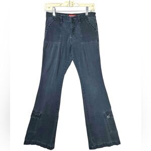 VINTAGE Unionbay Cargo Wide Leg Flare corduroy pant Grey/blue Y2K Gorpcore sz 5